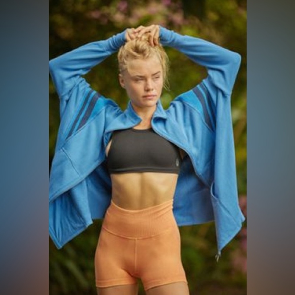Free People Movement Blue Athletic Zip Jacket